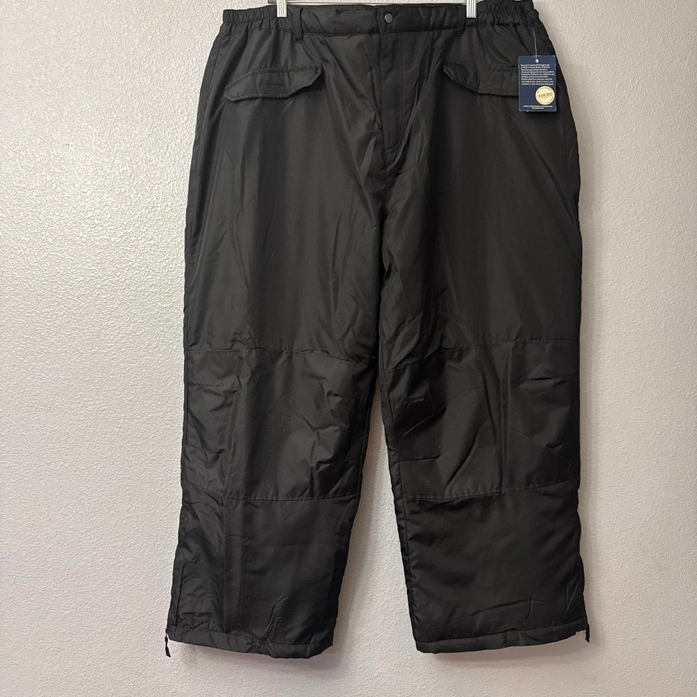 Cherokee Black Snow Ski Pants with Elastic Waist and Secure Velcro Pockets